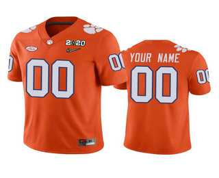 Men%27s Clemson Tigers Customized Orange 2020 National Championship Game Jersey->customized ncaa jersey->Custom Jersey